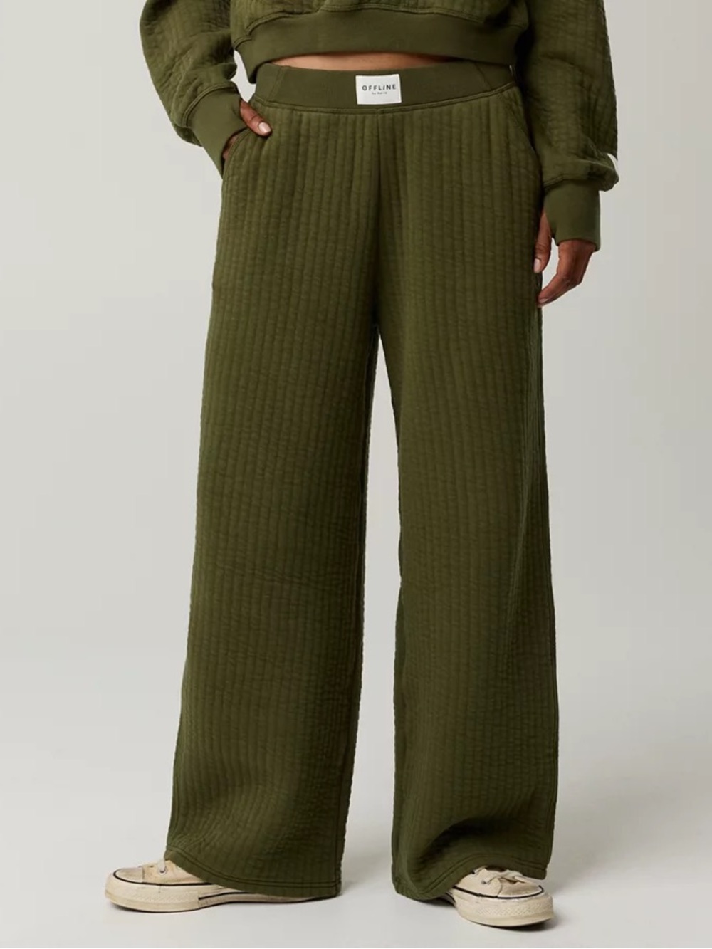 OFFLINE By Aerie Coffee Run Trouser Military Green Size Small
